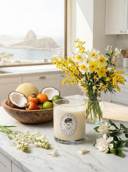 Rio de Janeiro Scented Candle lifestyle shot, Emma Jonnes London